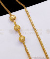 30 Inch Long Gold Plated Mugappu Chain Dotted Ball Pattern MCH1024-LG