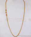 One Gram Gold Mugappu Chain Ruby Balls Side Pendant Daily Wear MCH1027
