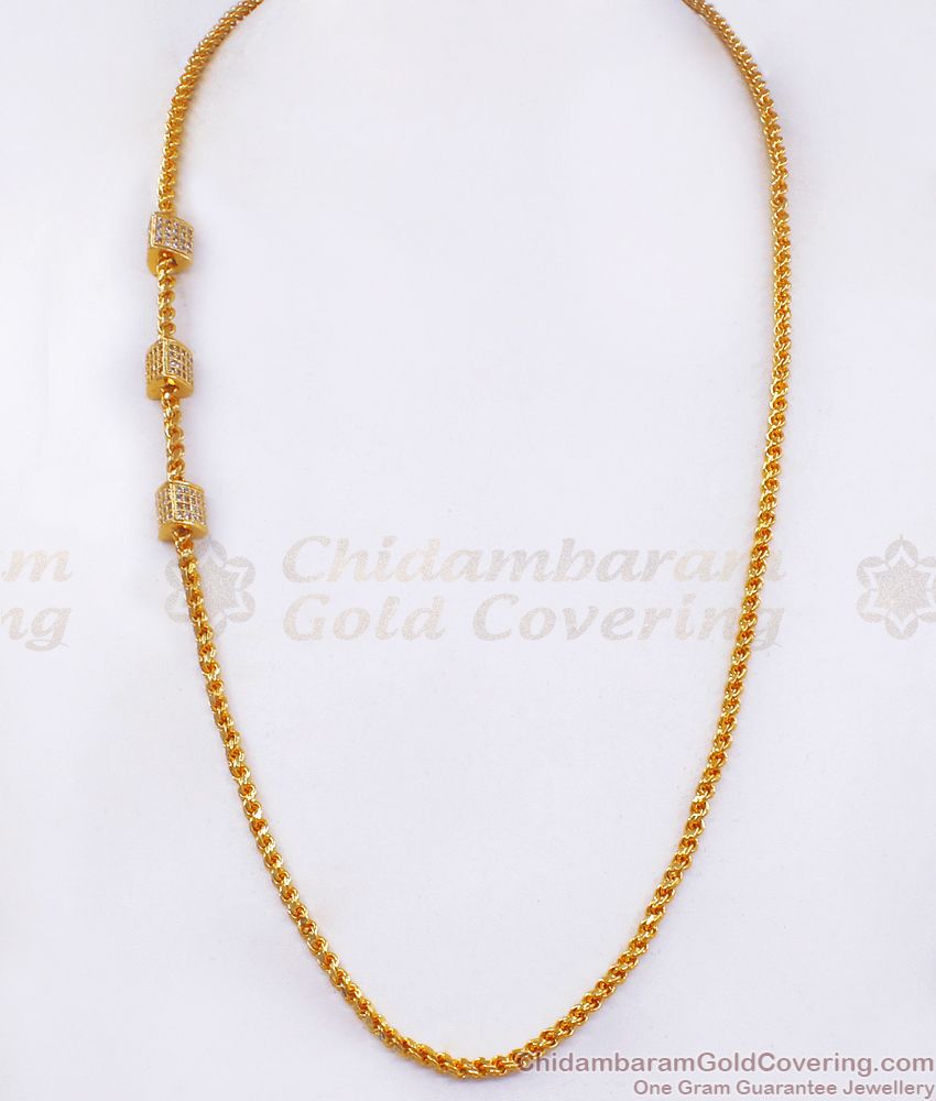 Stylish Gold Plated Mugappu White Ad Stone Shop Online MCH1028