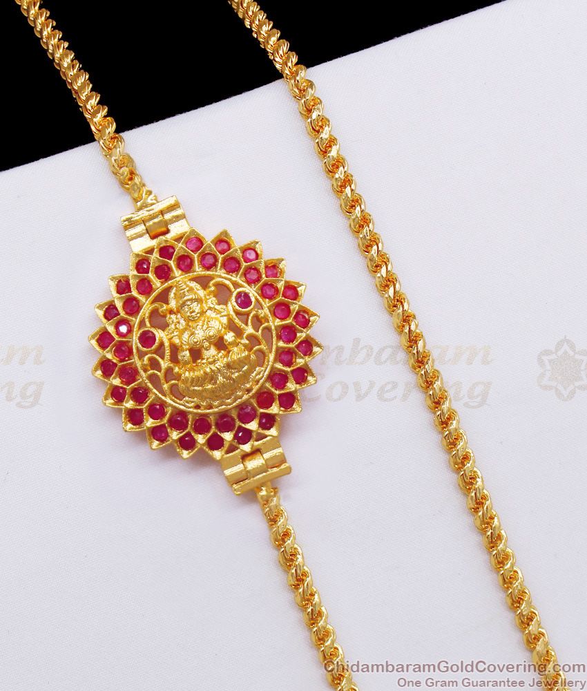 Gorgeous Gold Plated Moppu Full Ruby Stone Lakshmi Design MCH1046