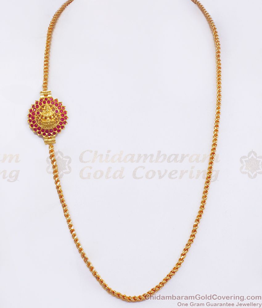 Gorgeous Gold Plated Moppu Full Ruby Stone Lakshmi Design MCH1046