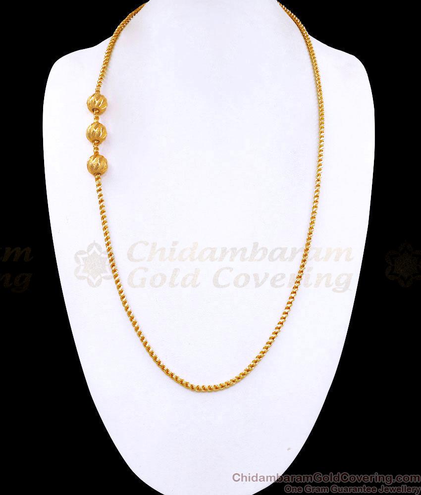 30 Inch Long Gold Imitation Mugappu Triple Ball Design Shop Online MCH1053-Lg