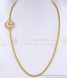 1 Gram Gold Side Pendant Chain Full White Stone Jewelry MCH1057