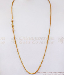 Gold Plated Mugappu Chain White Stone Side Pendant MCH1072-LG Gold Plated Mugappu Chain White Stone Side Pendant MCH1072-LG