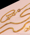 Real Gold Tone Mugappu Chain Ruby White Stone Side Pedant MCH1074