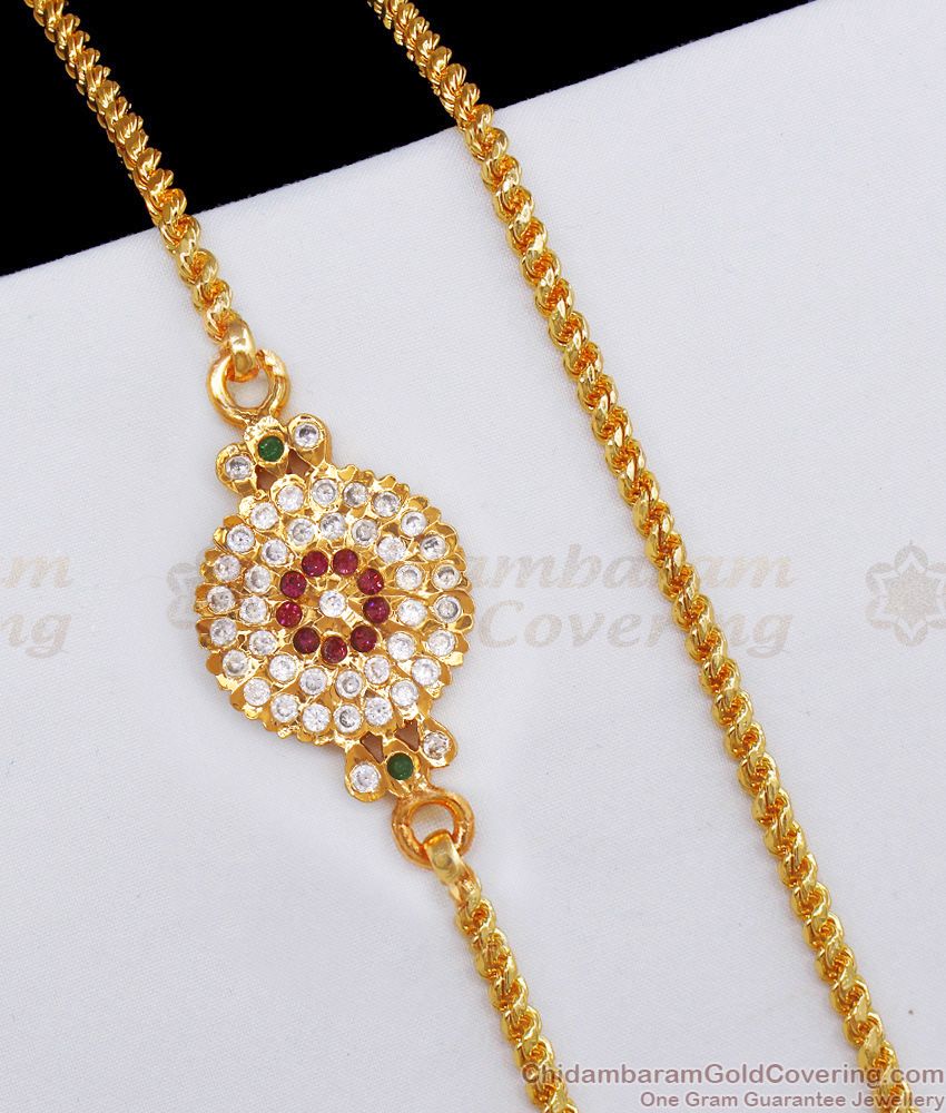 Traditional Single Line Impon Mugappu Chain Imitation Jewelry Online MCH1088