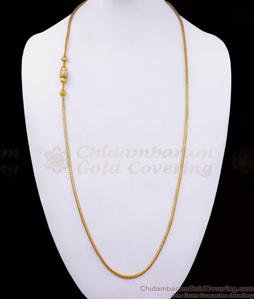 Slim Ball Pattern AD Stone Gold Mugappu Chain Shop Online MCH1096