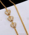 Beautiful Gold Plated Mugappu Butterfly Design White Stone MCH1098