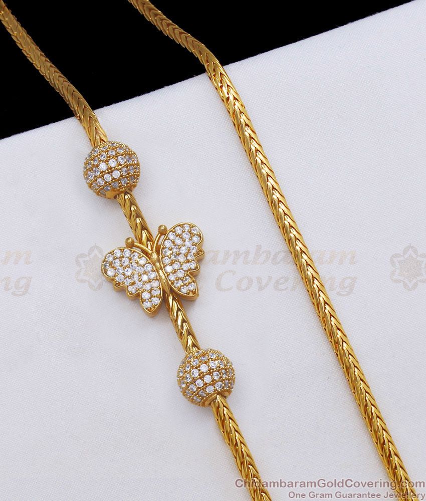 Latest Gold Plated Mugappu Chain Butterfly Design Shop Online MCH1102