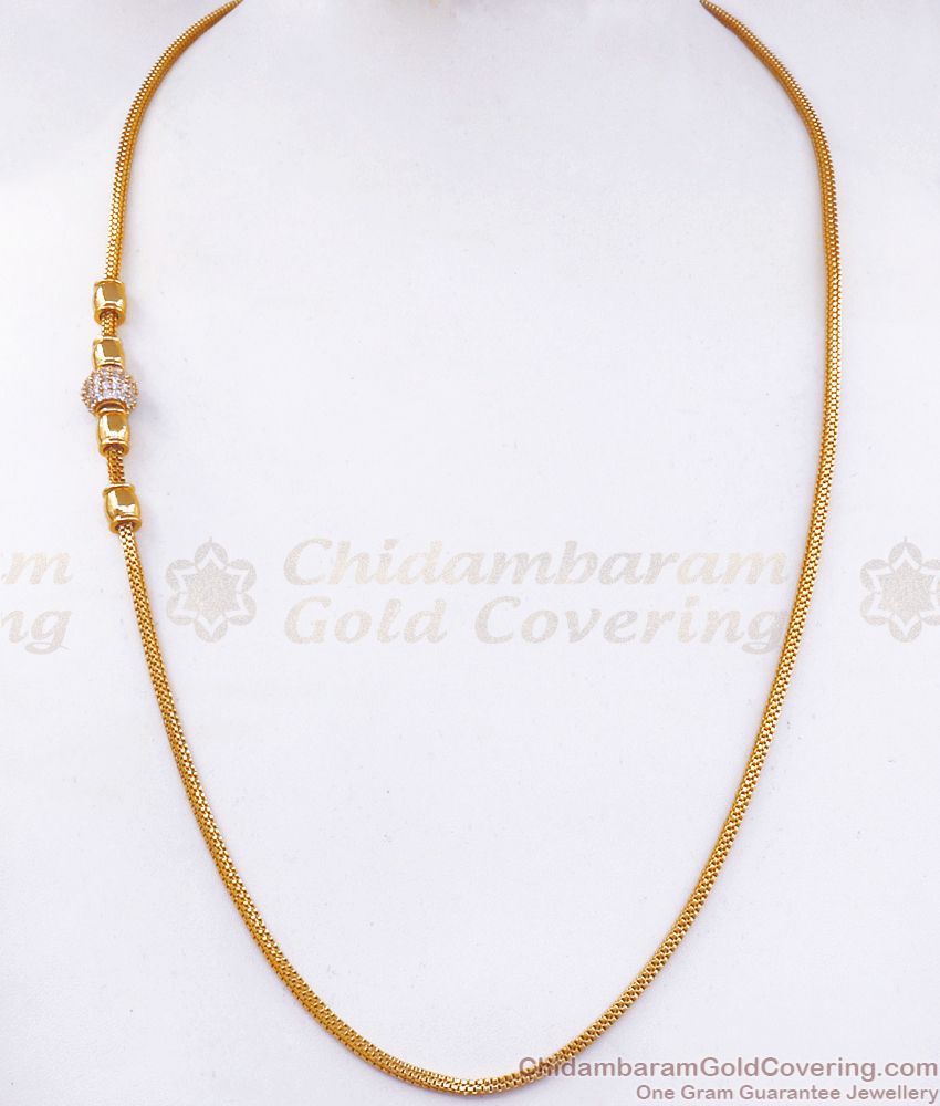 Stylish Diamond Stone Gold Mugappu Chain For Married Womens MCH1129