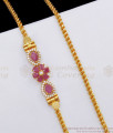 Beautiful Floral Side Pendant Gold Plated Mugappu Chain MCH1136