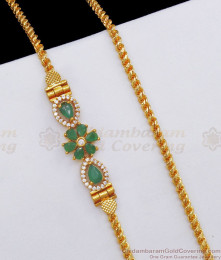 New Fashion Gold Plated Mugappu Chain Emerald Stone MCH1137 New Fashion Gold Plated Mugappu Chain Emerald Stone MCH1137