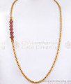 Trendy One Gram Gold Mugappu Chain Full Ruby Design MCH1140