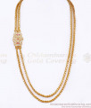 Ruby White Gati Stones Gold Impon Double Layer Mugappu Chain MCH1144 Ruby White Gati Stones Gold Impon Double Layer Mugappu Chain MCH1144
