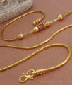 30 Inch Long Stylish Ruby Stone Gold Plated Mugappu Chain MCH1150-LG