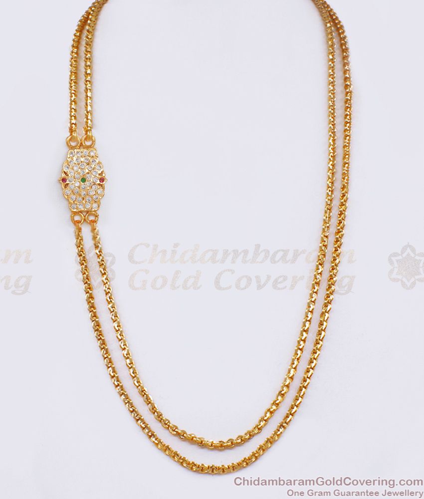 First Quality Impon Two Line Mugappu Side Pendant Chain Online Fashion MCH1162