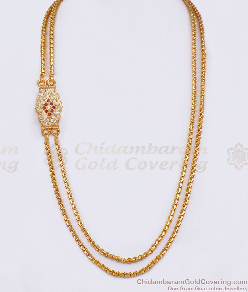 Trendy Two Line Impon Gold Mugappu Five Metal Jewelry MCH1163