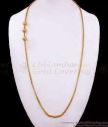 30 Inches One Gram Gold Mugappu Chain Ball Design MCH1176-LG 30 Inches One Gram Gold Mugappu Chain Ball Design MCH1176-LG