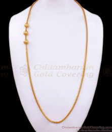 30 Inches Long Three Ball Plain Gold Plated Mugappu Shop Online MCH1181-LG 30 Inches Long Three Ball Plain Gold Plated Mugappu Shop Online MCH1181-LG