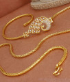 Beautiful White Peacock Feathers Side Pendant Gold Plated Mugappu Shop Online MCH1182