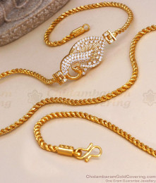 Glittering Full White Stone Peacock Gold Diamond Mugappu Pattern Shop Online MCH1186 Glittering Full White Stone Peacock Gold Diamond Mugappu Pattern Shop Online MCH1186