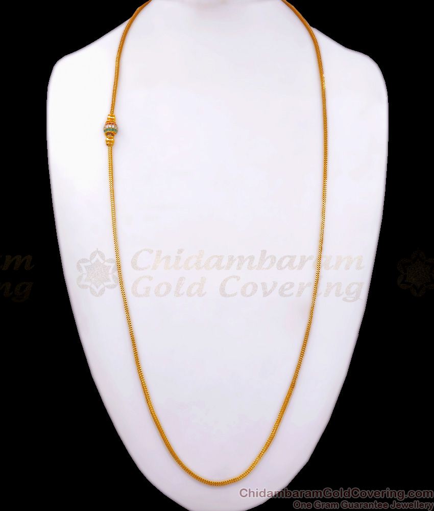 30 Inches Long Gold Mugappu Side Pendant Chain Shop Online MCH1191-LG