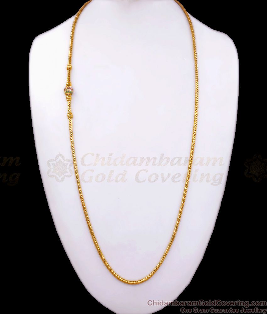 30 Inch Stylish 1 Gram Gold Mugappu Long Chain Collections Shop Online MCH1195-LG