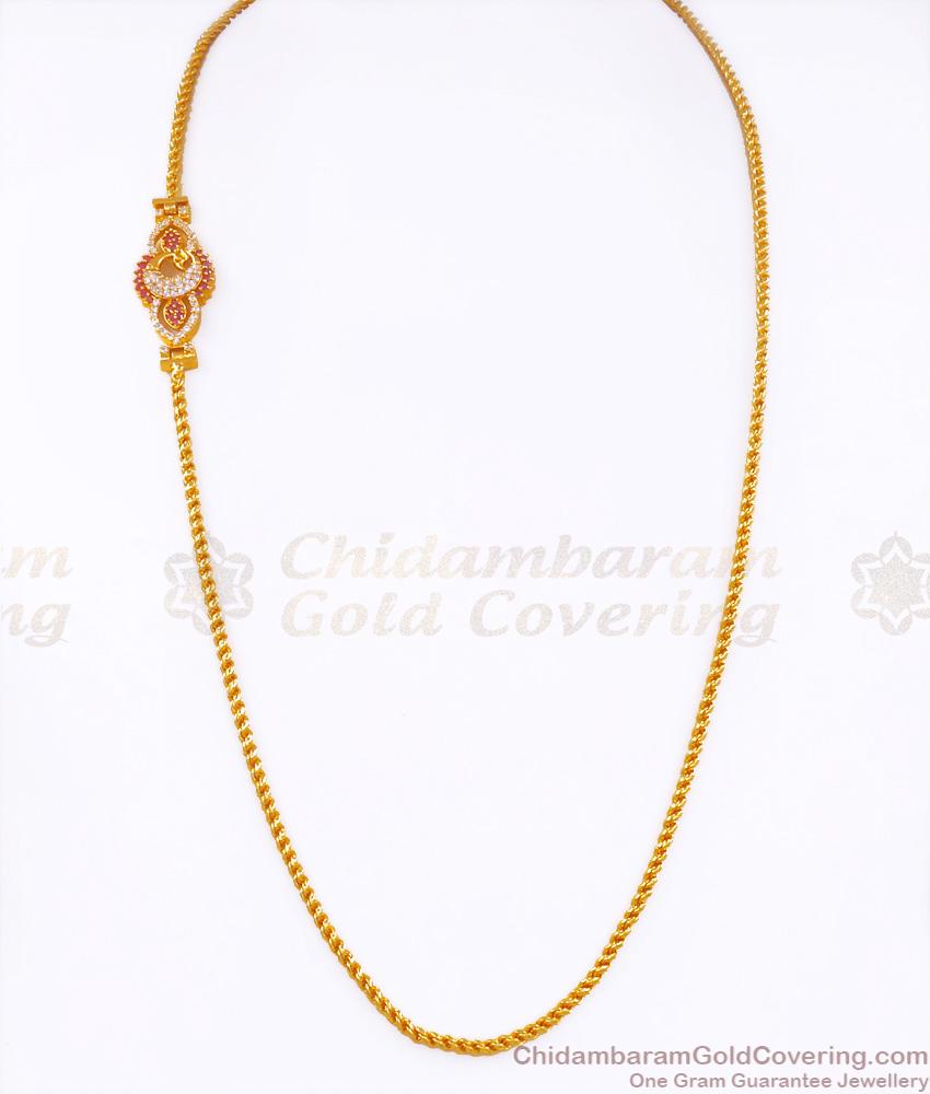 New Mugappu Design Gold Imitation Side Pendant Chain Bollywood Collections MCH1216 New Mugappu Design Gold Imitation Side Pendant Chain Bollywood Collections MCH1216