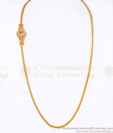 Glittering White Stone Gold Plated Mugappu Chain Shop Online MCH1217 Glittering White Stone Gold Plated Mugappu Chain Shop Online MCH1217