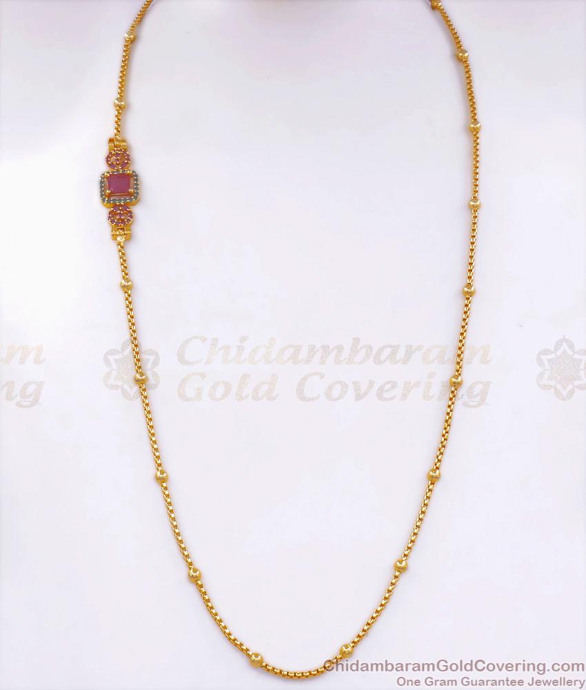 Buy Ruby Green Stone Gold Imitation Mugappu Designs Online MCH1228