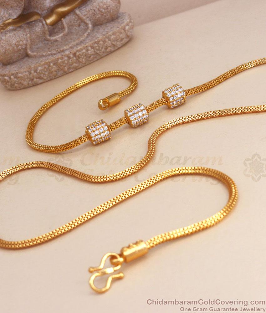 Triple White Ball Type Gold Plated Mugappu Designs Shop Online MCH1233