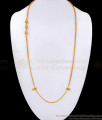 30 Inch Long White Stone Side Pendant Gold Malaysian Mugappu Thali MCH1236-LG