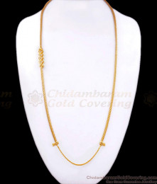 30 Inch Long Attractive White Stone Gold plated Mugappu Multi Heart Designs MCH1240-LG