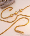 30 Inch Long Plain Daily Use Plain Gold Ball Mugappu Chain Shop Online MCH1249-LG