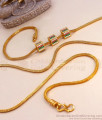 30 Inch Long Gold Mugappu Box Ball Multi Stone Daily Wear Chain MCH1252-LG