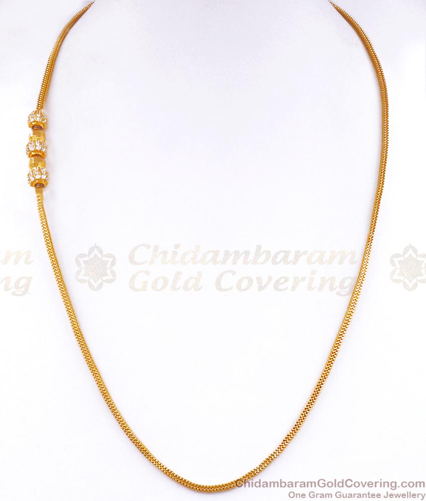 Traditional White Stone Gold Mugappu Thali Saradu Small Ball Designs Shop Online MCH1256