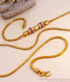 Attractive Gold Ruby Mopu Chain Ball Designs Mugappu Collections MCH1264