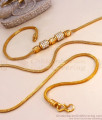 Stylish Gold Plated Mugappu Thali Kodi Chain White Ad Stone Collections MCH1265