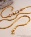 Unique Real Gold Pattern Mugappu Chain Ruby White Stone Bollywood Collections MCH1272