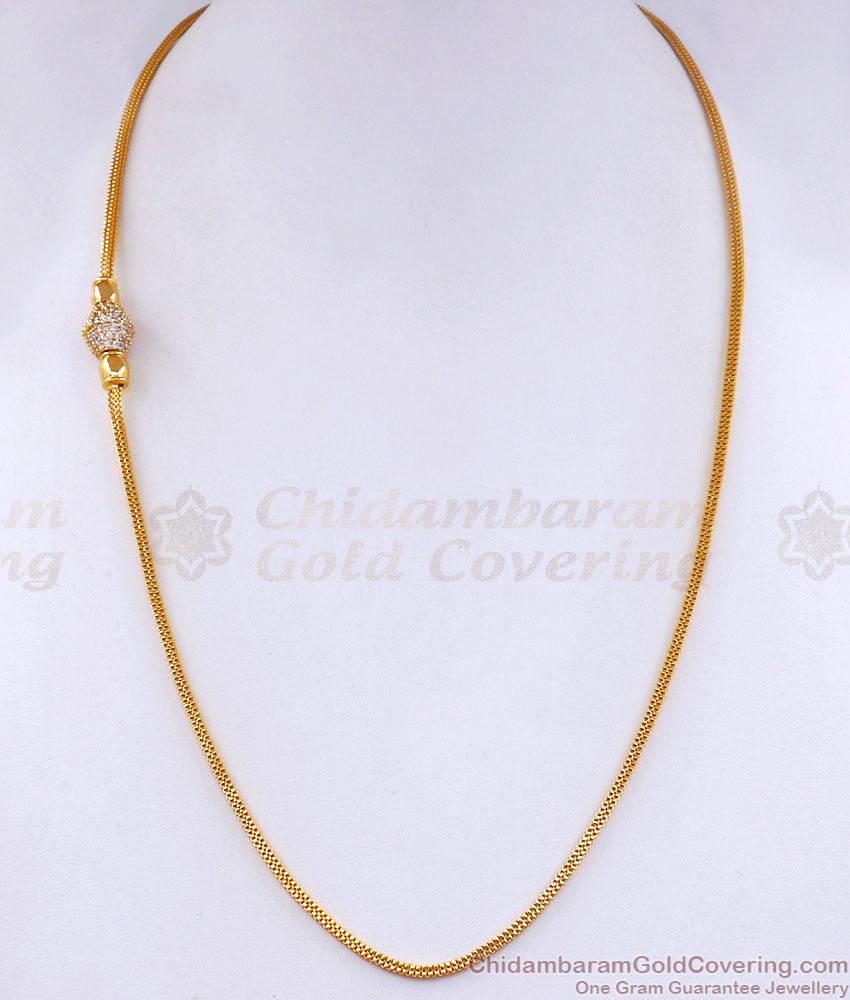 Latest 1 Gram Gold Side Pendant Thali Chain Mopu Designs MCH1281