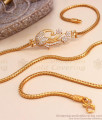 Latest Peacock Gold Mugappu Chain White Stone Designs MCH1287