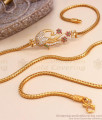 Latest Peacock Gold Plated Mugappu Chain Multi Stone Designs With Price MCH1288