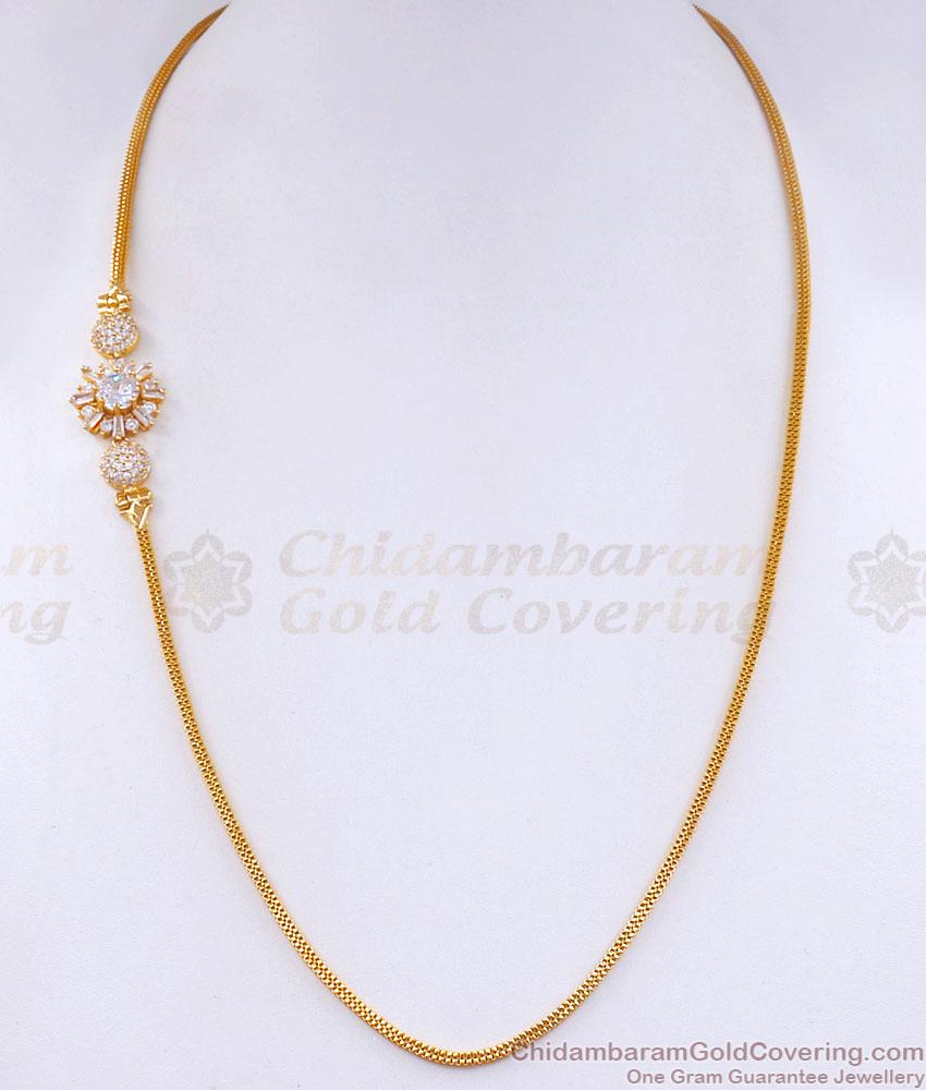 New Ad White Stone Gold Mugappu Side Pendant Chains Shop Online MCH1291