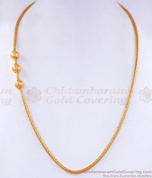 Regular Use Gold Plated Ball Mugappu Chain Dotted Design MCH1311