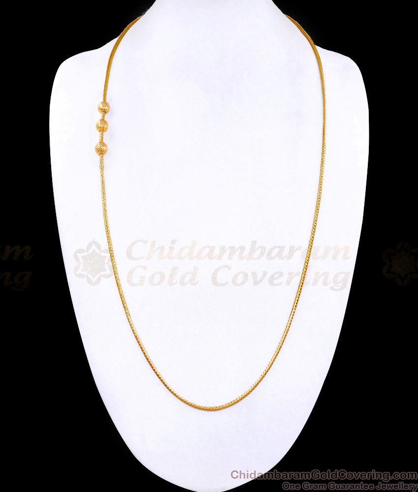 30 Inch Long Regular Use Gold Plated Ball Mugappu Chain Dotted Design MCH1311-Lg 30 Inch Long Regular Use Gold Plated Ball Mugappu Chain Dotted Design MCH1311-Lg