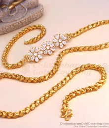 Elegant Full White stone Mugappu Chain Shop Online MCH1323
