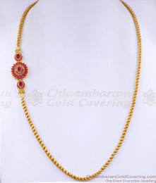 Elegant Ruby Stone Gold Thali Chain Floral Mugappu Designs MCH1337 Elegant Ruby Stone Gold Thali Chain Floral Mugappu Designs MCH1337