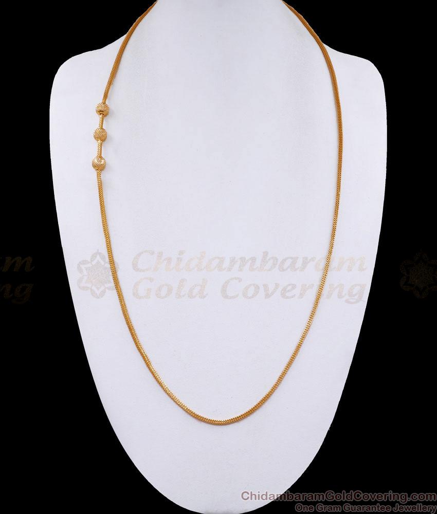 30 Inch Long Everyday Use Plain Gold Mugappu Thali Chain For Women MCH1412-Lg 30 Inch Long Everyday Use Plain Gold Mugappu Thali Chain For Women MCH1412-Lg