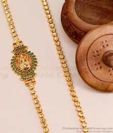 New Arrival Emerald Stone Lakshmi Mugappu Gold Design Box Chain MCH1429 New Arrival Emerald Stone Lakshmi Mugappu Gold Design Box Chain MCH1429