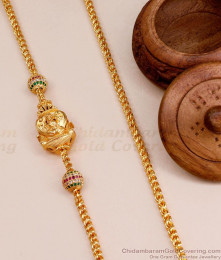 Double Side Plain Lakshmi Pendant Gold Mugappu With Stone Balls MCH1436 Double Side Plain Lakshmi Pendant Gold Mugappu With Stone Balls MCH1436